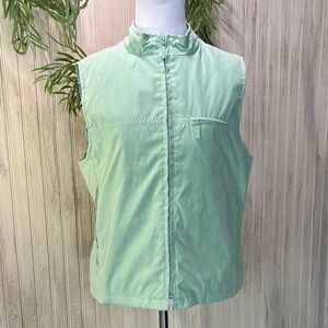 Van Heusen Green Vest, Quilted Floral Interior, size Medium, EUC